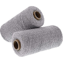 Load image into Gallery viewer, Grey Cotton Loom Warm Thread Rolls, 800 Yards Each (2 Pack, 1600 Yards)

