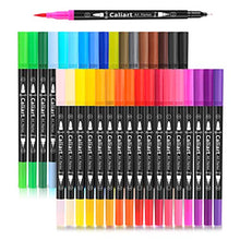 Load image into Gallery viewer, Caliart 34 Dual Brush Pens Art Markers, Artist Fine &amp; Brush Tip Pen Coloring Markers for Kids Adult Coloring Book Bullet Journaling Note Taking Lettering Calligraphy Drawing Pens Craft Supplies
