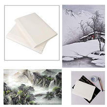 Load image into Gallery viewer, ZOENHOU 200 Sheets 13.6 x 27.2 Inch (34.5 x 69 cm) Xuan Paper for Chinese Japanese Calligraphy, Half-raw Half-ripe Sumi Ink Drawing Rice Pape Without Grids for Chinese Japanese Character Writing
