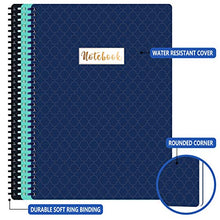 Load image into Gallery viewer, A4 Notebooks/Journal - 3 Pack Lined A4 Ruled Notebook Journal with Premium Paper, Wirebound, 9&quot; × 11.75“, Soft Ring, Easily Tear Off
