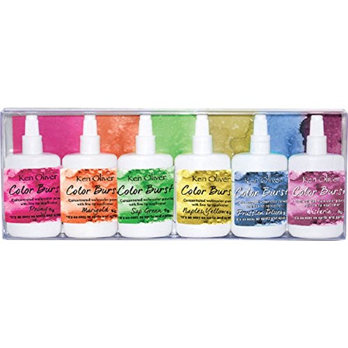 Ken Oliver Color Burst Watercolor Powders - 6 Pack Set, Fresh Florals