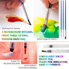 Load image into Gallery viewer, Watercolor Paint Set, Emooqi 42 Premium Colors + 6 Metallic Colors Pigment+ 2 Hook Line Pen+ 3 Water Brushes +10 Sheets of Water Color Paper, Richly Pigmented Portable Painting Art Painting
