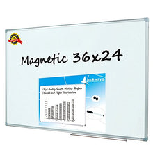 Load image into Gallery viewer, Lockways Magnetic Dry Erase Board - Magnetic Whiteboard/White Board 36 x 24 Inch, 1 Dry Erase Markers, 2 Magnets for School, Home, Office
