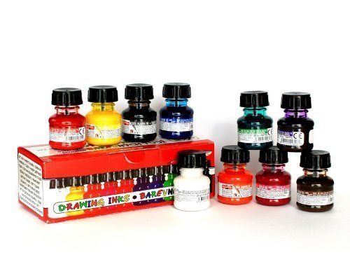 Koh-i-noor 10 X 20g Technical Drawing Inks Different Colours, 01417S1001KK by Koh-I-Noor