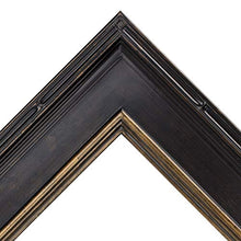 Load image into Gallery viewer, Creative Mark Museum Plein Aire Wooden Art Picture Frame Museum Quality Closed Corner 3.5 Inch Wide Frames - Antique Black w/Gold Detail - 8x10
