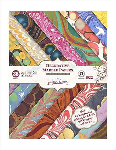 Paperhues Marbled Handmade Scrapbook Papers Collection 8.5x11