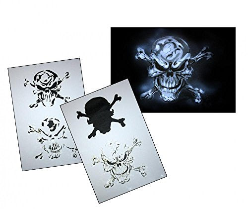 UMR-Design AS-063 Pirate Skull Airbrush Stencil Template Step by Step Size M