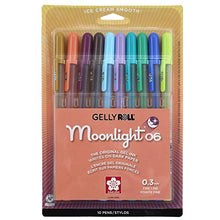 Load image into Gallery viewer, Sakura Gelly Roll Moonlight 10 Pack, 06 Fine point, Earth &amp; Jewel Tone Colors, Opaque Gel Pens, Creamy Smooth Ink, Writes on Dark Paper
