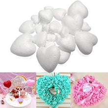 Load image into Gallery viewer, ACTENLY Craft Foam Hearts - 110-Piece Heart-Shaped Polystyrene Foam Ball for Arts and Craft Use, DIY Ornaments, Wedding Decorations, White, 3 Assorted Sizes
