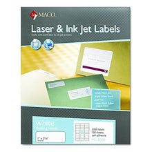 Load image into Gallery viewer, Maco Laser/Ink Jet White Address Labels, 1 x 2-5/8 Inches, 100 Sheets, 3000 Per Box (ML-3000)
