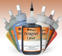 Load image into Gallery viewer, Mayco Designer Liner Ceramic Glaze Writers - 1.25 Ounce Each, Kit of All 10 Colors Plus Free Instructional Booklet
