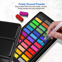 Load image into Gallery viewer, Watercolor Paint set ,Emooqi Premium Watercolour Paint Box with 36 Colors Pigment ,2 Hook Line Pen ,2 Water Brush Pen , Watercolor Paper Pad ,for Artists, Painting ,Professionals , Beginner Painters
