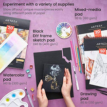 Load image into Gallery viewer, Arteza Mixed Media Art Set, Artist Drawing Kit Includes Colored &amp; Watercolor Pencils, Woodless Graphite Pencils, Water-Soluble Oil Pastels, Watercolor Cakes, and More, Painting Set for Kids &amp; Adults
