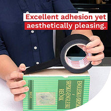 Load image into Gallery viewer, XFasten Book Binding Repair Tape, Black, 2-Inch by 15-Yard, Cloth Library Book Hinging Repair Tape, Acid Free and Archival Safe
