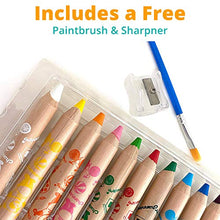 Load image into Gallery viewer, Channie&#39;s 3 in 1 Water Soluble Crayons for Kids with Free Paint Brush &amp; Sharpener, 12 Color Set
