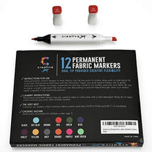 Load image into Gallery viewer, Fabric Markers with Permanent Brilliant Colors in Dual-Tipped Markers for Creating Washable Art and Lettering, Fabric Paints by Creative Joy
