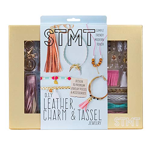 STMT DIY Leather Charm & Tassel Jewelry by Horizon Group USA, Design 10 Vsco Girl Jewelry & Accessories Using Flower Charms, Metal Charms, Leather Tassels, Stone Pendants, Beads & More. Multicolored