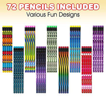 Load image into Gallery viewer, ArtCreativity 72 PC Pencil Assortment for Kids, Fun Assorted Number 2 Pencils, Bulk Wooden Writing Pencils with Durable Erasers, Teacher Supplies for Classroom, Student Reward, Stationery Party Favors
