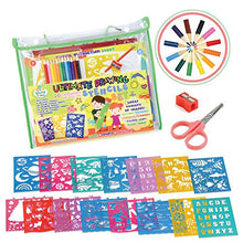 Load image into Gallery viewer, STENZTIME Ultimate Stencil Set | Large 70 Piece Stencil Drawing Kit and Over 260 Shapes | Ideal Educational Toy and Creativity Kit |The Perfect Kids Gift for Any Occasion!
