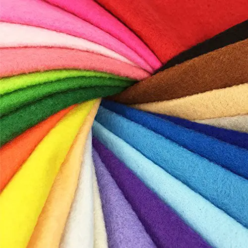 24pcs Thick 1.4mm Soft Felt Fabric Sheet Assorted Color Felt Pack DIY Craft Sewing Squares Nonwoven Patchwork (1515cm)