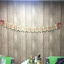 Load image into Gallery viewer, GOER MERRY CHRISTMAS Burlap Banners Garlands with Ribbon Bows for Xmas Party Decoration Photo Prop
