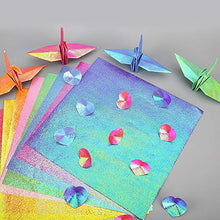 Load image into Gallery viewer, Lainrrew 200 Sheets Rainbow Origami Paper, 10 cm Glitter Square Origami Paper Shiny Folding Paper Easy Fold Glitter Paper Decoration Paper for DIY Crafts
