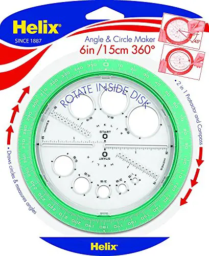 Helix 360° Angle and Circle Maker, Assorted Colors (36002) 3 Pack