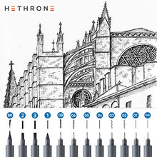 Load image into Gallery viewer, Hethrone Calligraphy Pens Fineliner Pens Micro Pen Set for Beginners Writing, Sketching, Illustration, Bullet Journaling (12 Size)
