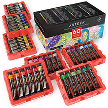 Load image into Gallery viewer, Arteza Gouache Paint, Set of 60 Colors/Tubes (12 ml/0.4 US fl oz) Opaque Paints, Art Supplies for Canvas Painting, Watercolor Paper, Toned Paper, or Using with Watercolors and Mixed Media
