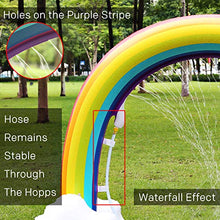 Load image into Gallery viewer, HAPAH Inflatable Rainbow Sprinkler Backyard Games Summer Outside Water Toy, Yard Fun for Kids with Over 6 Feet Long Giant Sprinkler
