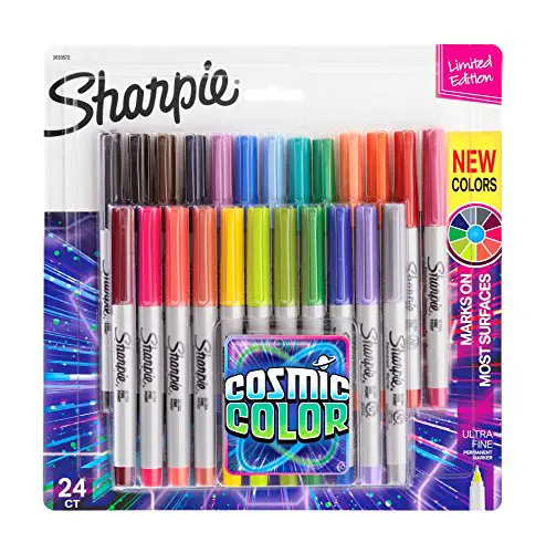 Sharpie Permanent Markers, Ultra Fine Point, Cosmic Color, Limited Edition, 24 Count