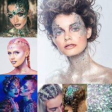 Load image into Gallery viewer, Warmfits Holographic Chunky Glitter 12 Colors Total 120g Face Body Eye Hair Nail Festival Chunky Holographic Glitter Different Size, Stars and Hexagons Shaped (Set A)
