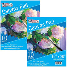 Load image into Gallery viewer, U.S. Art Supply 8&quot; x 10&quot; 10-Sheet 8-Ounce Triple Primed Acid-Free Canvas Paper Pad (Pack of 2 Pads)
