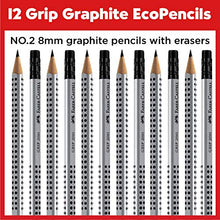 Load image into Gallery viewer, Faber-Castell Grip Graphite EcoPencils with Eraser - 12 Count - No. 2.5 Multi, 8 mm

