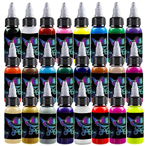 OPHIR Acrylic Airbrush Paint for Model Hobby, Shoes, Leather Painting-24 Colors Acrylic Paint Set