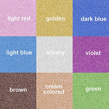 Load image into Gallery viewer, Glitter Cardstock Paper, 20 Sheets Adhesive Glitter Cardstock, Sparkly Sticker Paper for DIY Party Decor 10 Colors, Includes Children Safety Scissors

