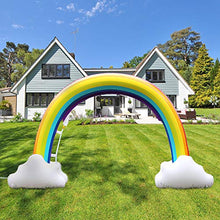 Load image into Gallery viewer, HAPAH Inflatable Rainbow Sprinkler Backyard Games Summer Outside Water Toy, Yard Fun for Kids with Over 6 Feet Long Giant Sprinkler
