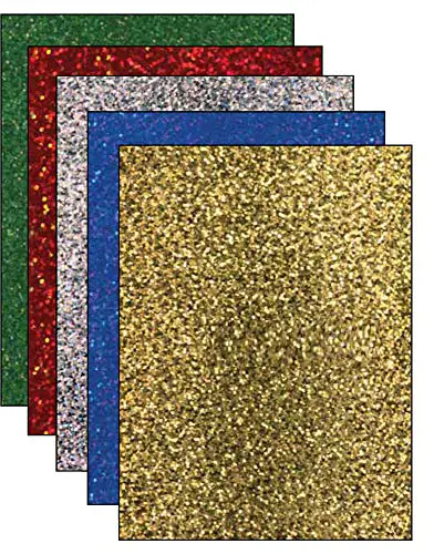 Hygloss Products Holographic Self-Adhesive Paper Sheets, Made in USA - 8-1/2 x 11 Inches, Assorted Colors, 5 Pack