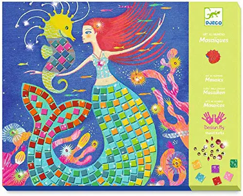 DJECO The Mermaid’s Song Sticker and Jewel Mosaic Craft Kit