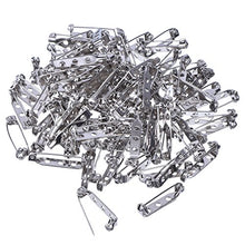 Load image into Gallery viewer, Generic Weddecor 25mm Silver Tone Brooch Pins with Back Bar Safety Clasp Locking for Jewellery Making, Crafts, Badges, 100pcs, 1 inch

