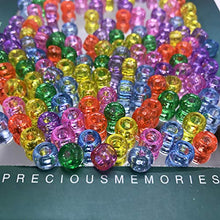 Load image into Gallery viewer, Amaney 500 Pieces 6x9mm Mixed Colors Glitter Transparent Mix Plastic Pony Beads
