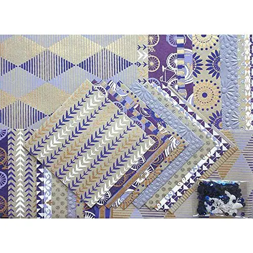 Shizen Handmade Decorative Paper Assortment- Violet/White/Cool Grey