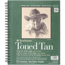 Load image into Gallery viewer, Strathmore 412-9 Tan Drawing 400 Series Toned Sketch Pad, 9&quot;x12&quot;, 50 Count

