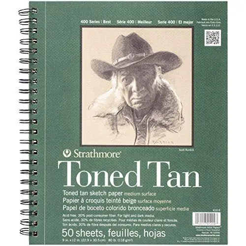 Strathmore 412-9 Tan Drawing 400 Series Toned Sketch Pad, 9