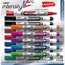 Load image into Gallery viewer, BIC Intensity Advanced Dry Erase Marker, Fine Bullet Tip, Assorted Colors, 12-Count
