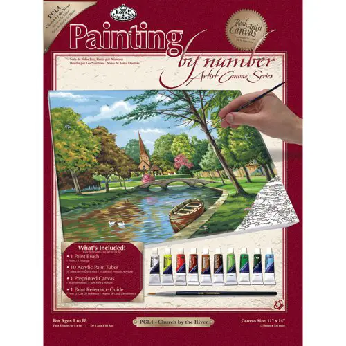 Royal & Langnickel Painting by Numbers Large Canvas Painting Set, Church by The River