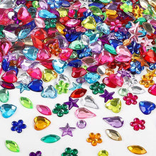 Load image into Gallery viewer, JPSOR 600pcs Gems Acrylic Flatback Rhinestones Gemstone Embellishments, 6 Shapes, 6-13mm
