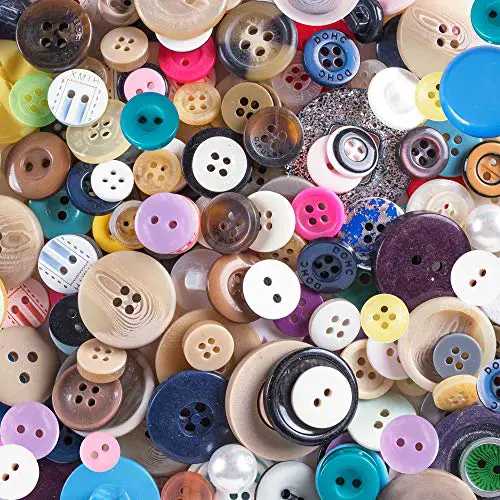 Scrambled Assortment Bag of Buttons for Arts & Crafts, Decoration, Collections, Sewing, and More! Different Colors and Size from 3/8