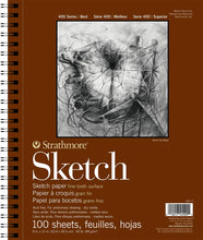 Load image into Gallery viewer, Strathmore 455-3, 400 Series Sketch Pad, 9"x12" Wire Bound, 100 Sheets, White
