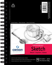 Load image into Gallery viewer, Canson 100510850 Pro-Art Artist Series Universal Sketch Pad, 5.5" x 8.5" Side Wire
